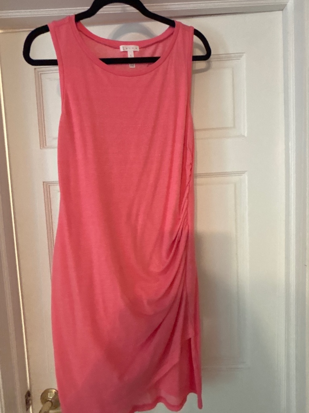 Leith pink side ruching dress